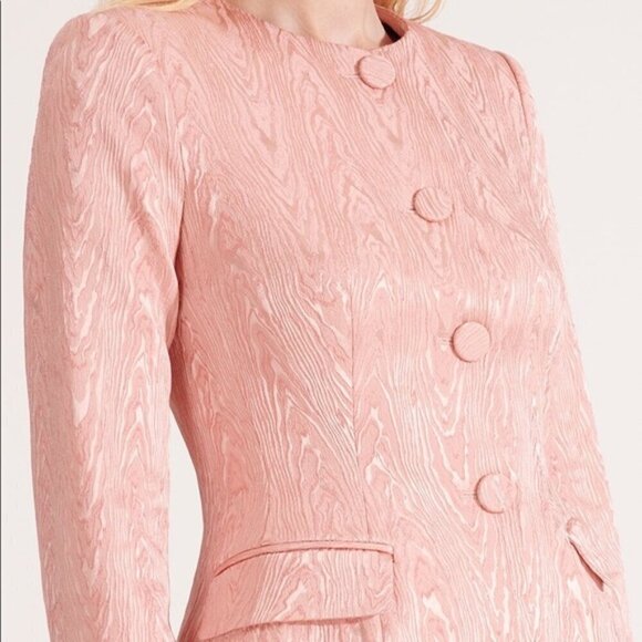 Veronica Beard 'Eris' Fitted Moiré Jacket, Blush Pink - Picture 3 of 4